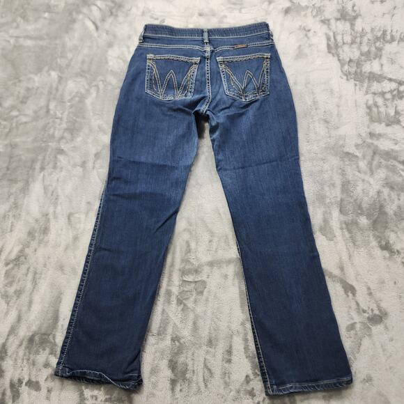 Wrangler Jeans Womens 9/10 X 30 Blue Ultimate Riding Q-Baby Mid-Rise Bootcut - Picture 4 of 14